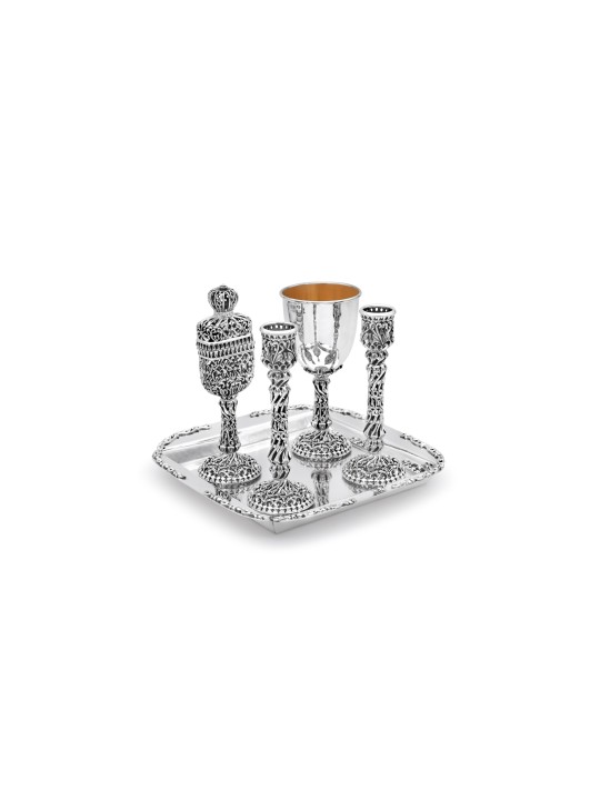 Luxurious Complete Vintage Silver Havdalah Set , Tu B'Av Gifts , Israe