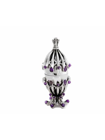 Oeuf inspiré de Fabergé en argent sterling avec cadeaux naturels, Tu B'Av, I