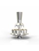 Modern and Smooth Silver Wine Fountain , Kiddush Fountains , Israeli J