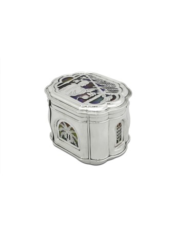 Sterling Silver Etrog Box with Colorful Enamel , Tu B'Av Gifts , Israe