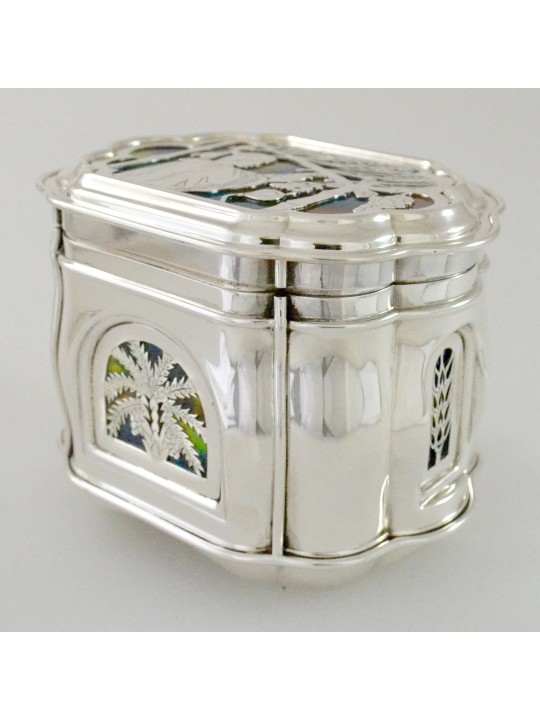 Sterling Silver Etrog Box with Colorful Enamel , Tu B'Av Gifts , Israe