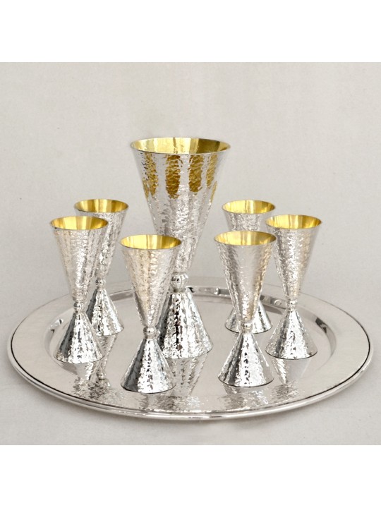 Ensemble d'alcool moderne avec finition martelée, cadeaux de Pâque, Juda israélien