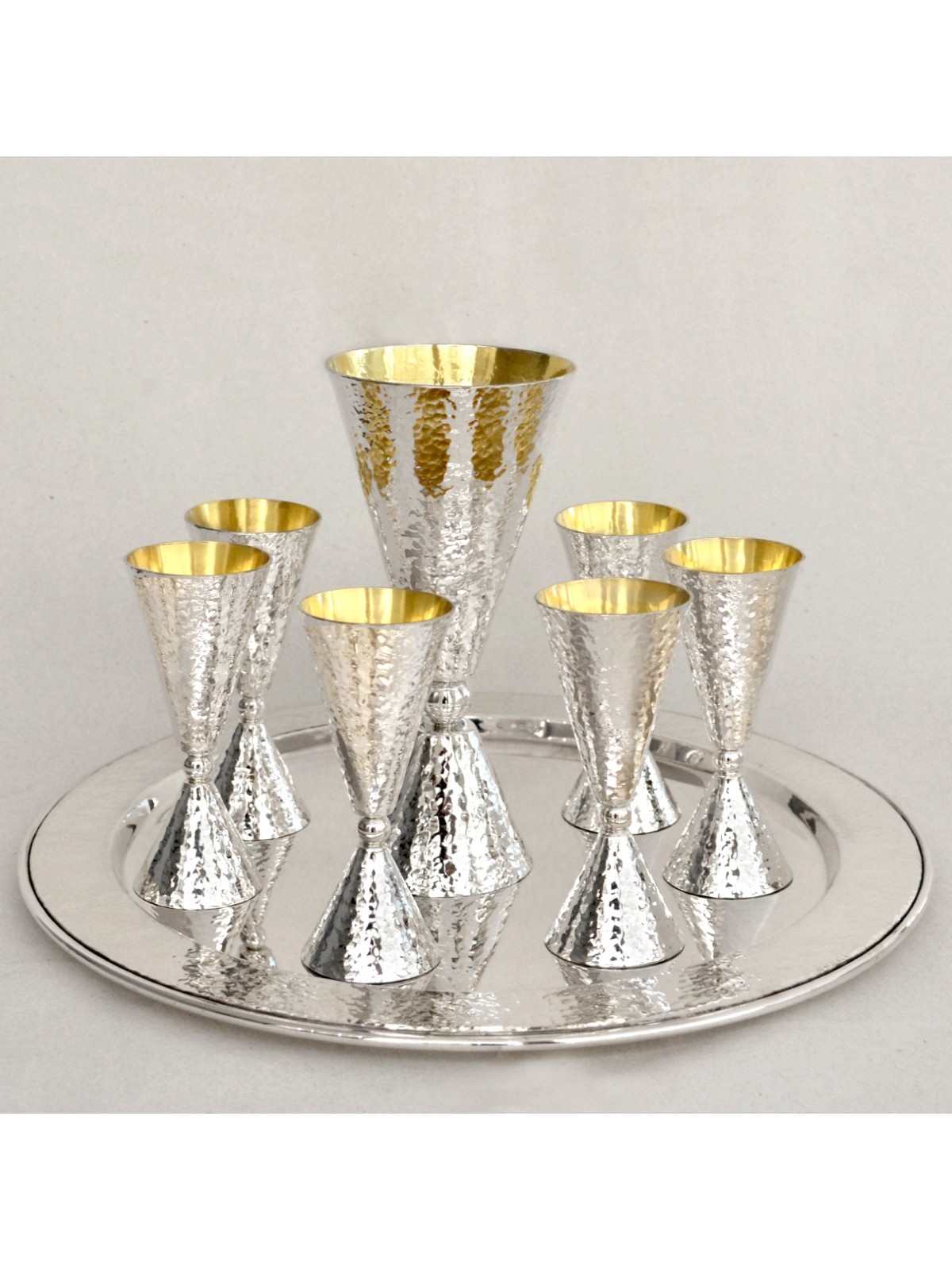 Ensemble d'alcool moderne avec finition martelée, cadeaux de Pâque, Juda israélien