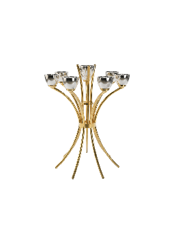 Modern Designer 14K Gold Plated Brass Candelabra w , Nature Candelabra