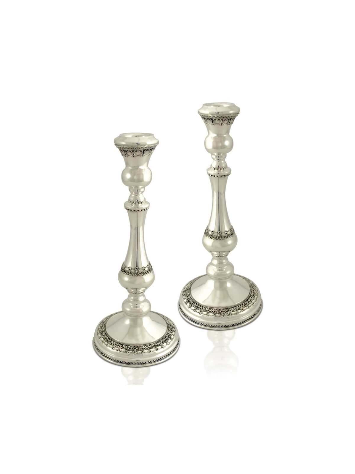 Traditional Extra Large Silver Filigree Candlestic , Extra Large Candl