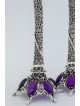 Bougeoirs en pierres d'argent avec bénédiction du Shabbat, cadeaux de Pâque,