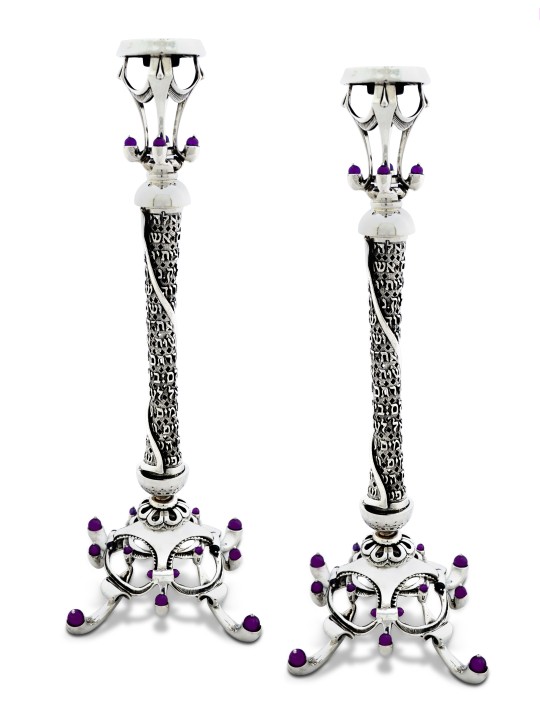 Special Sterling Silver Candlesticks with Shabbat  , Passover Gifts ,