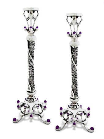 Special Sterling Silver Candlesticks with Shabbat  , Passover Gifts ,