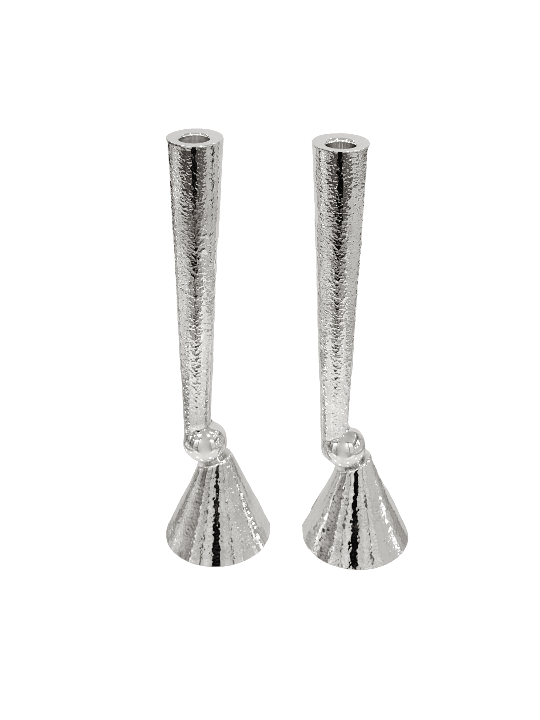 Bougie en argent sterling martelée extra large moderne, bougie extra large