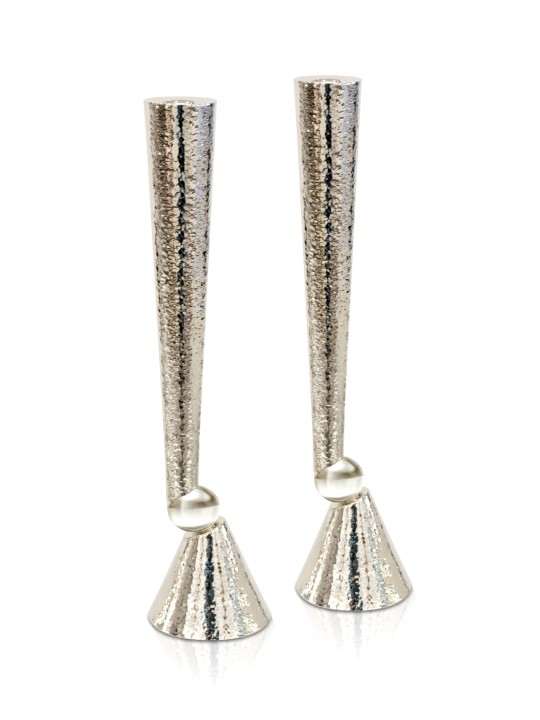 Bougie en argent sterling martelée extra large moderne, bougie extra large