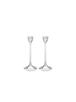Contemporary Flower-Shaped Sterling Silver Candles , Modern Candlestic