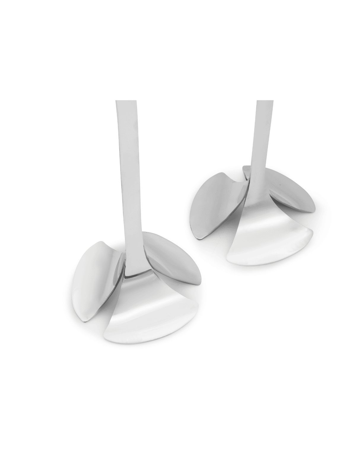 Contemporary Flower-Shaped Sterling Silver Candles , Modern Candlestic
