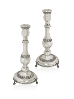 Extra Large Silver Filigree Candlesticks with Legs , Extra Large Candl