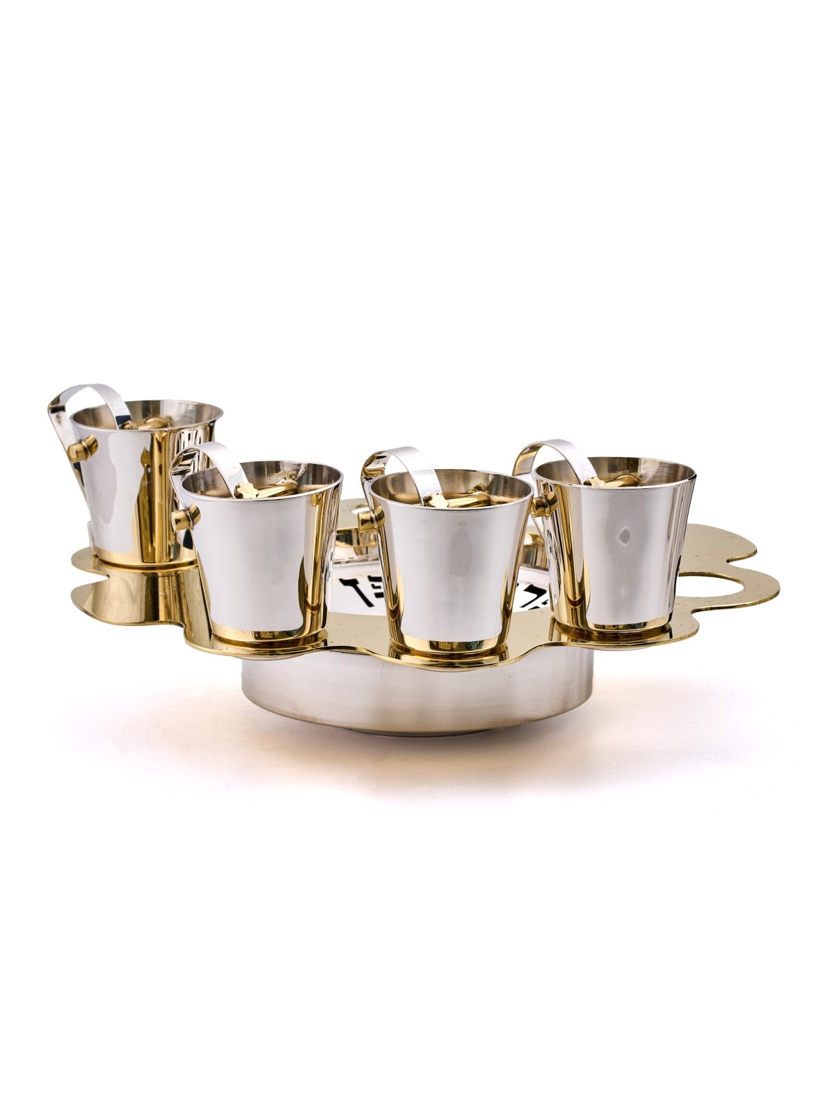 Modern Kiddush Goblet and Liqueur Cups Set , Passover Gifts , Israeli