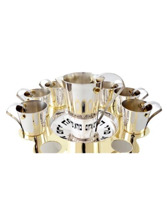 Ensemble moderne de gobelets et de tasses à liqueur de Kiddouch, cadeaux de Pâque, israélien