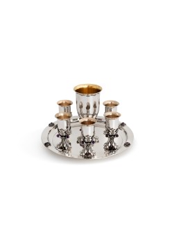 Coupe de Kiddouch et ensemble de liqueurs avec pierres d'améthyste, cadeaux de Pâque, est