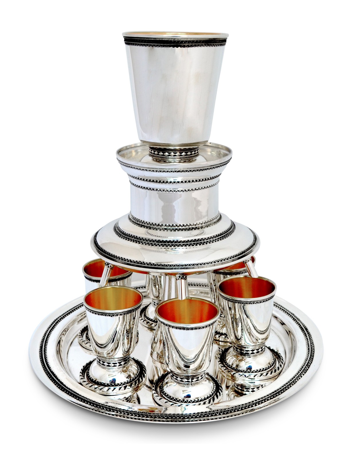 Classic 925 Sterling Silver Wine Fountain , Kiddush Fountains , Israel