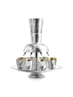 Hammered 925 Sterling Silver Wine Fountain , Kiddush Fountains , Israe