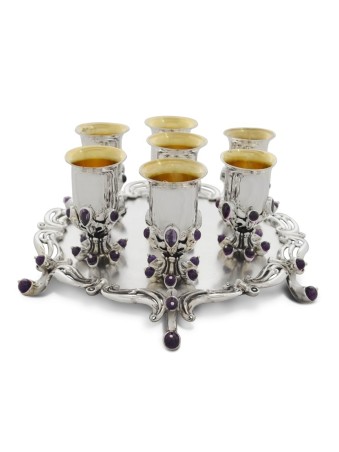 Service à Liqueur Prestigieux en Argent et Pierres d'Améthyste , Cadeaux de Pâque , I