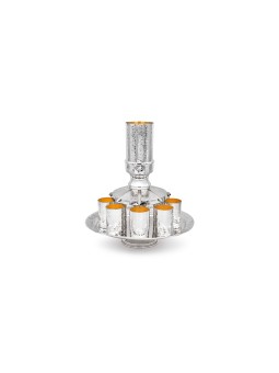 Fontaine à vin de finition martelée argentée moderne pour Sh, fontaines de Kiddouch