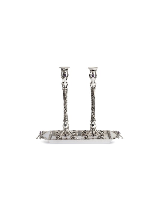 Exclusive Sterling Silver Candlesticks with Shabba , Sterling Silver C