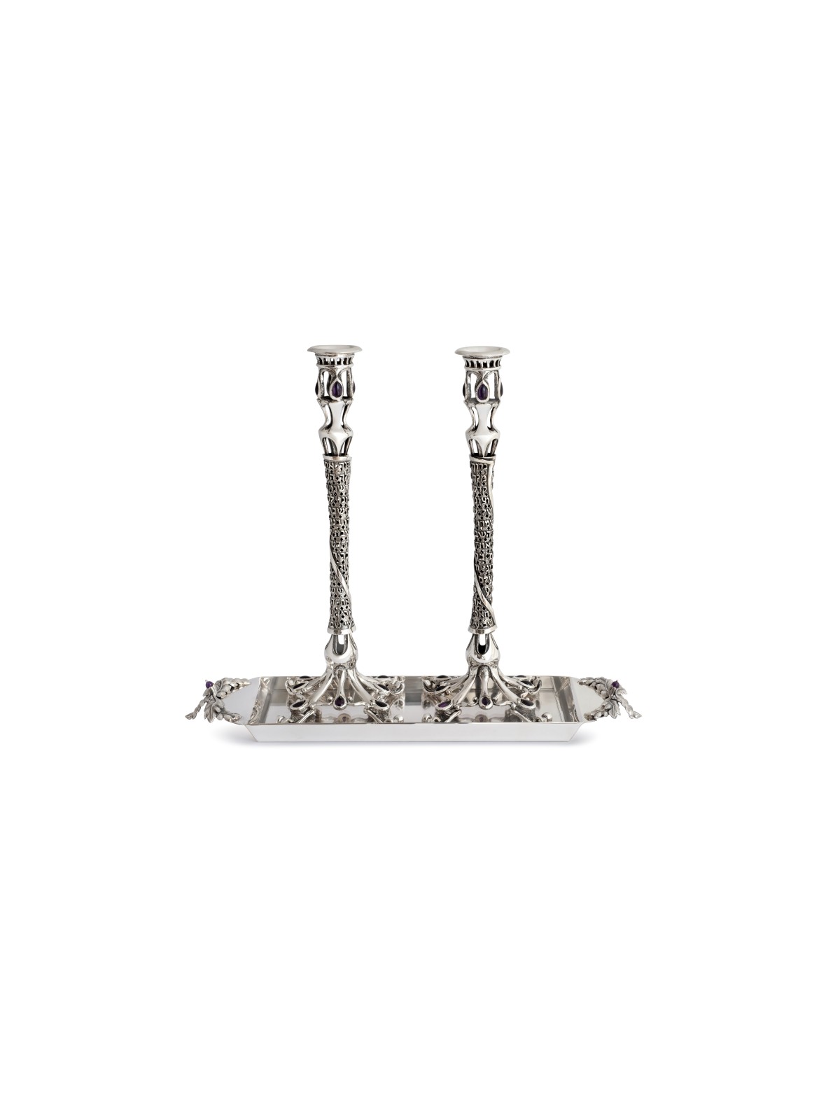 Exclusive Sterling Silver Candlesticks with Shabba , Sterling Silver C