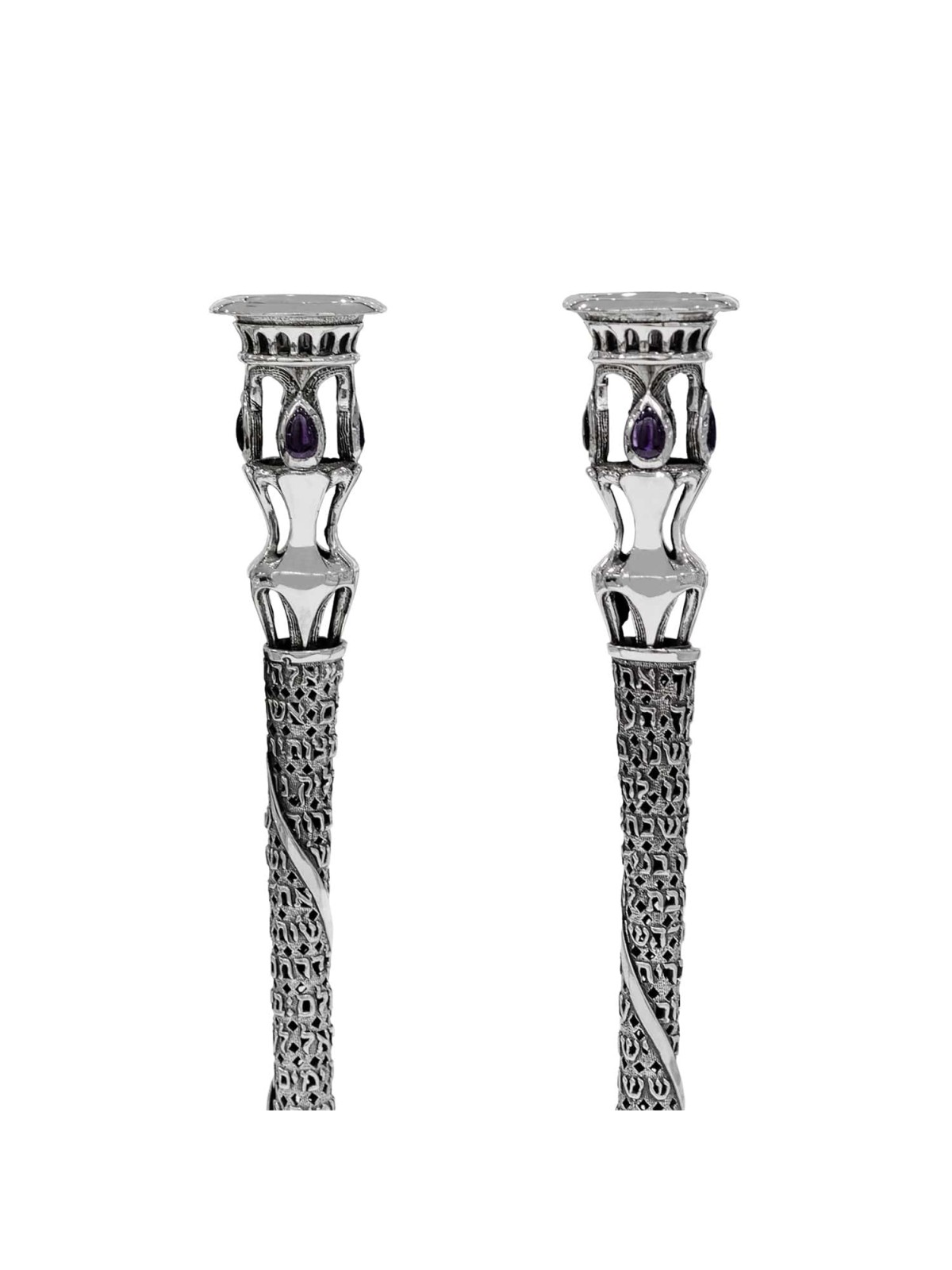 Exclusive Sterling Silver Candlesticks with Shabba , Sterling Silver C