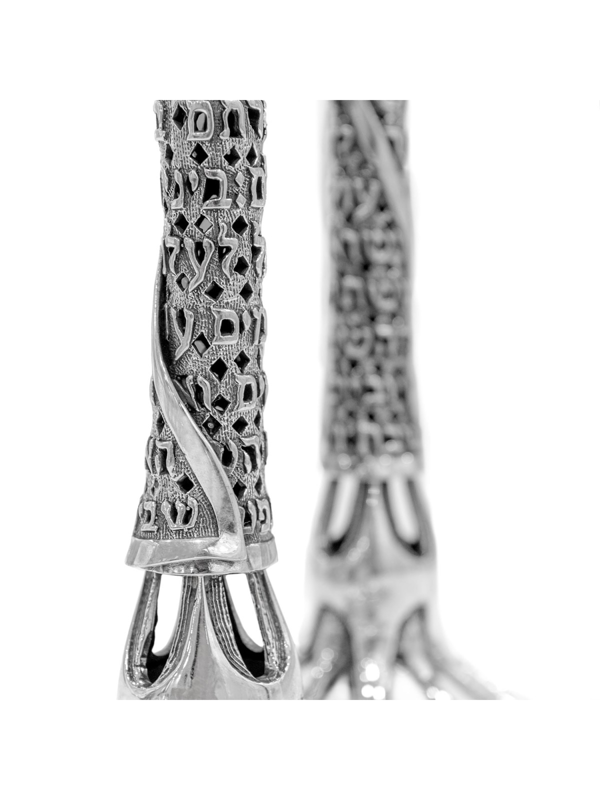 Exclusive Sterling Silver Candlesticks with Shabba , Sterling Silver C