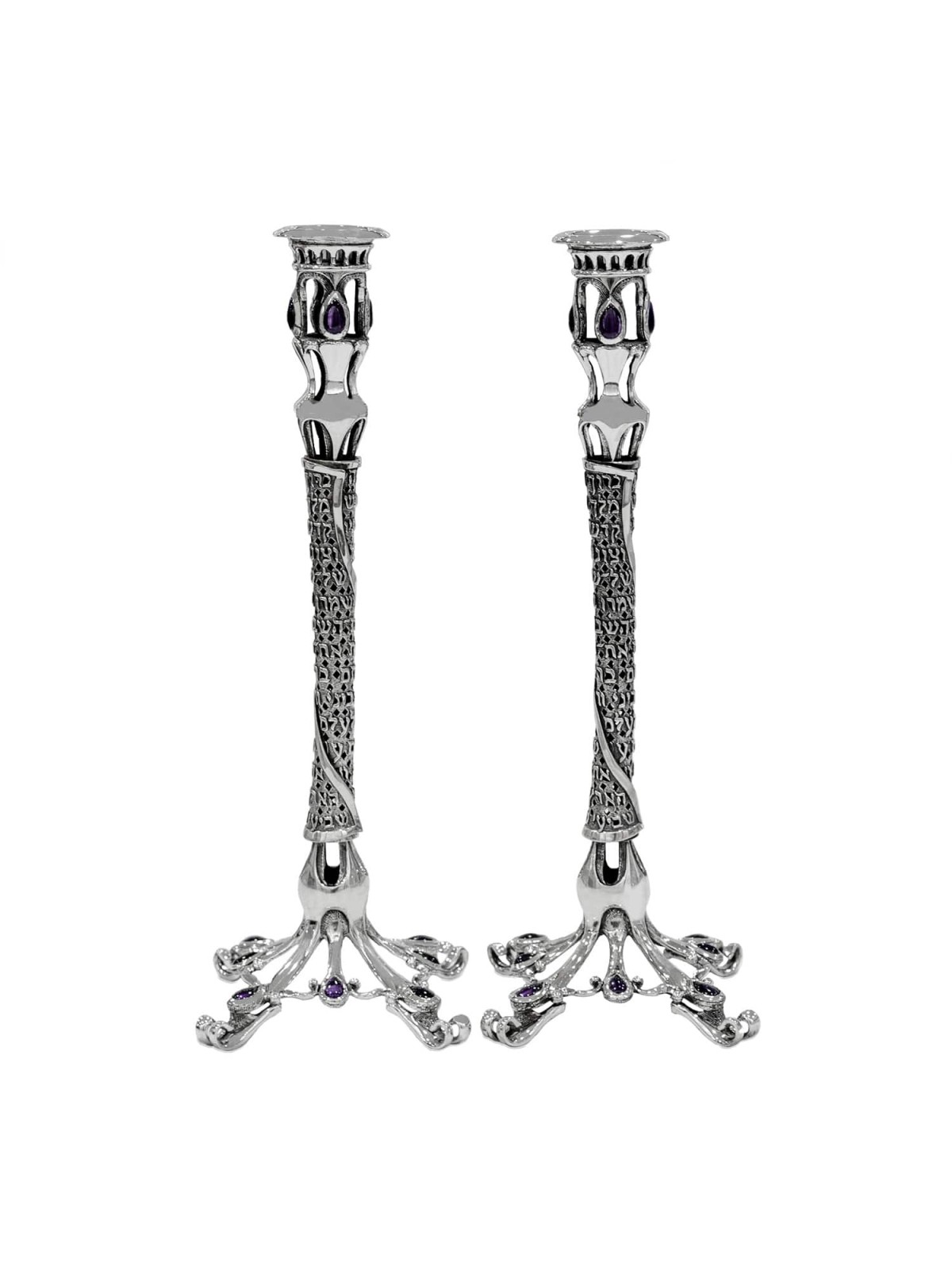 Bougeoirs exclusifs en argent sterling avec Shabba, argent sterling C