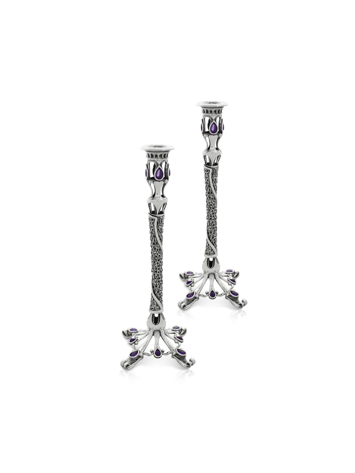 Exclusive Sterling Silver Candlesticks with Shabba , Sterling Silver C