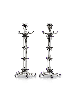 Grands chandeliers Shabbt en argent de style vintage avec bougie extra large