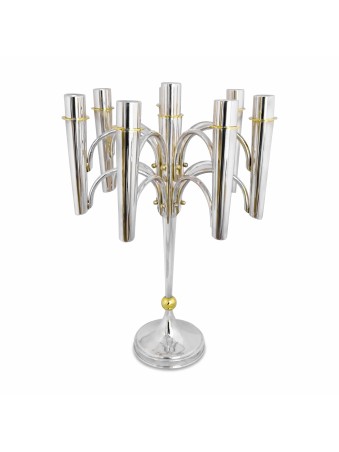 Candélabre contemporain à 7 + 1 bras en argent et cadeaux de Pâque,