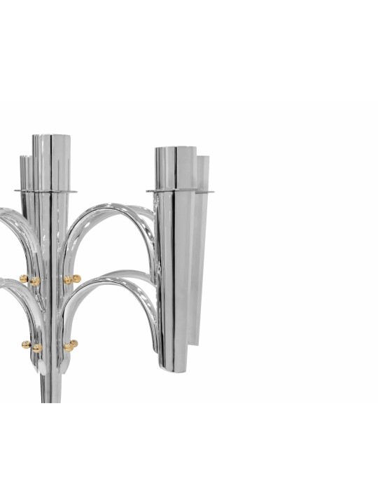 Candélabre contemporain à 7 + 1 bras en argent et cadeaux de Pâque,