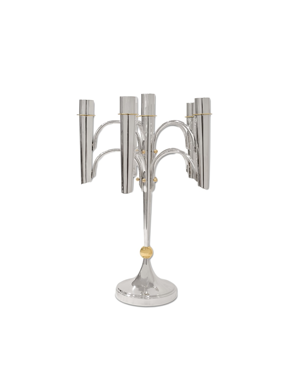 Candélabre contemporain à 7 + 1 bras en argent et cadeaux de Pâque,