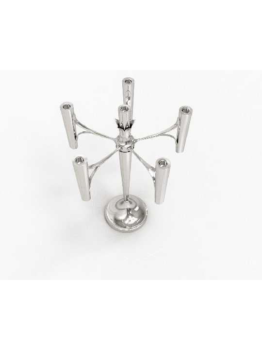 Modern Clean Lines Sterling Silver Candelabra with , Passover Gifts ,