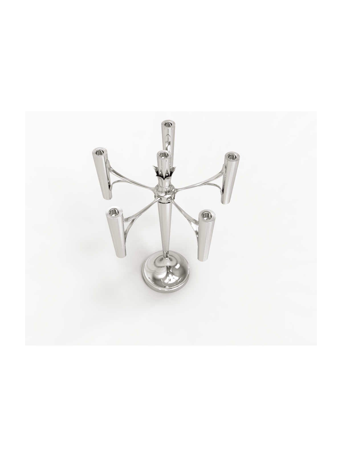 Modern Clean Lines Sterling Silver Candelabra with , Passover Gifts ,