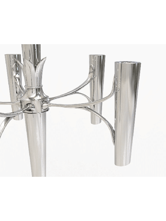 Candélabre en argent sterling aux lignes épurées modernes avec, cadeaux de Pâque,