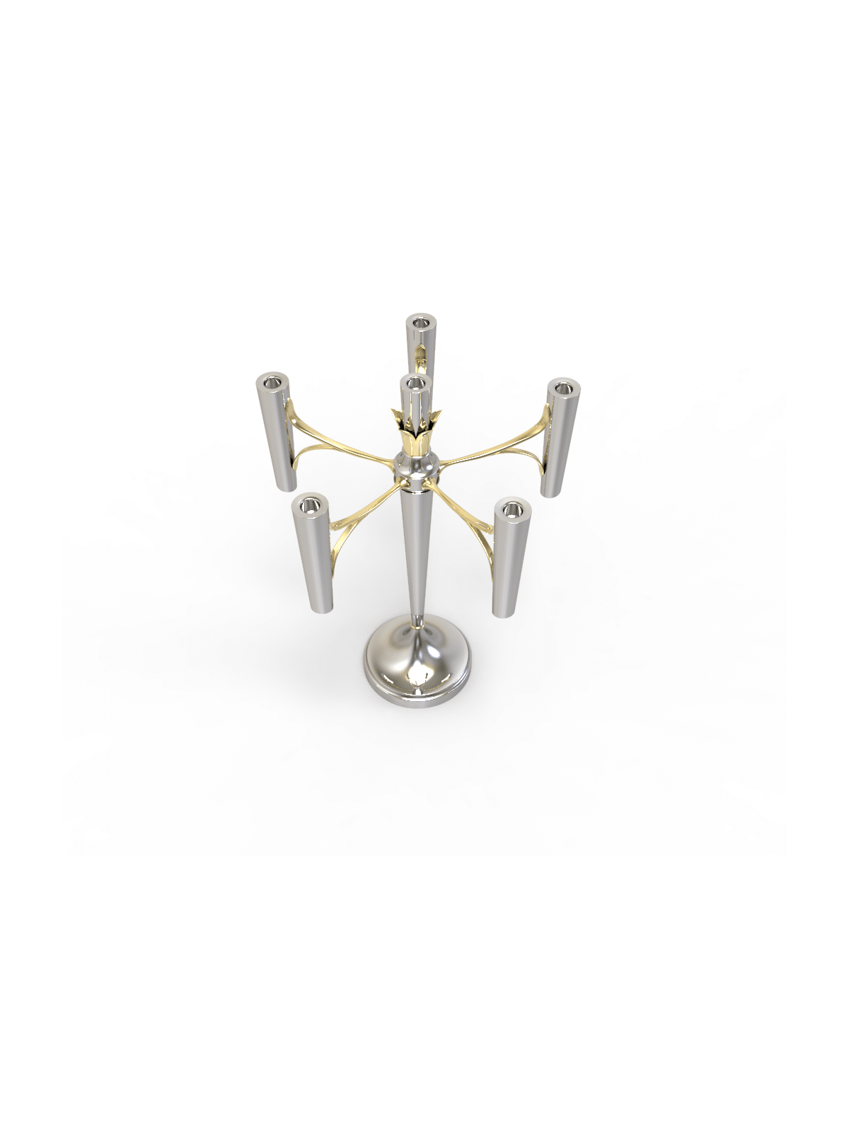 Candélabre en argent sterling aux lignes épurées modernes avec, cadeaux de Pâque,
