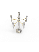 Candélabre en argent sterling aux lignes épurées modernes avec, cadeaux de Pâque,