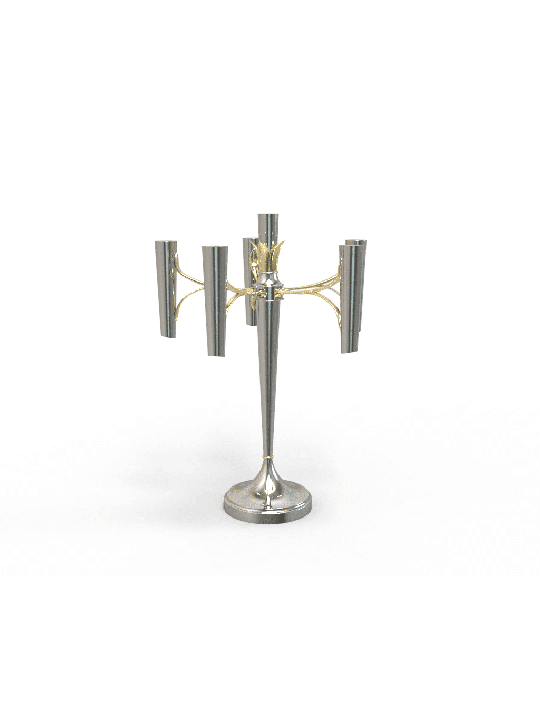 Modern Clean Lines Sterling Silver Candelabra with , Passover Gifts ,