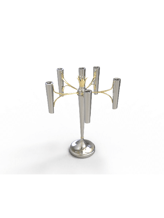 Modern Clean Lines Sterling Silver Candelabra with , Passover Gifts ,