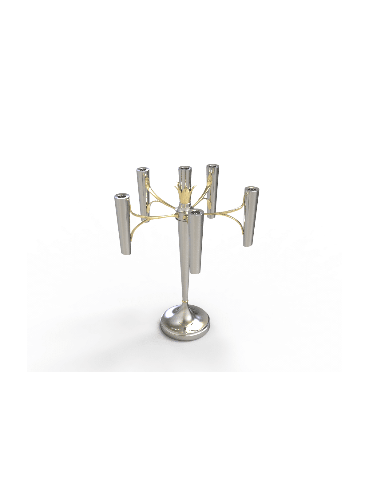 Modern Clean Lines Sterling Silver Candelabra with , Passover Gifts ,