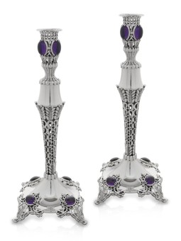 Bougeoirs extraordinaires en argent sterling avec Am, argent sterling C