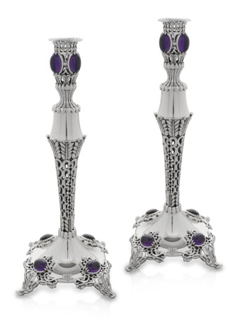 Bougeoirs extraordinaires en argent sterling avec Am, argent sterling C