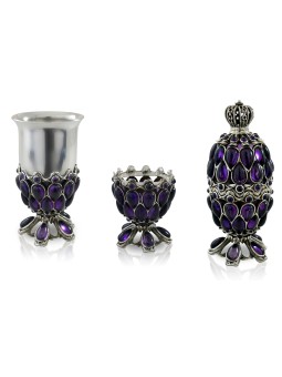 Havdalah ornée sertie de pierres d'améthyste, cadeaux Tu B'Av, israélien
