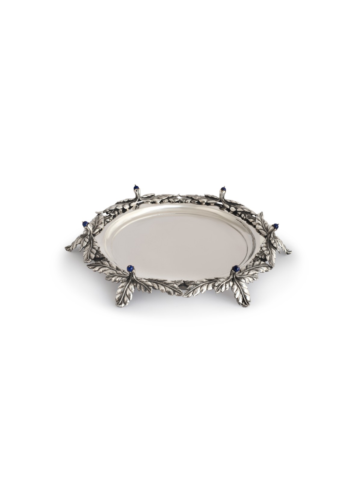 Leaf Design Sterling Silver Kiddush Set with Six S , Passover Gifts ,