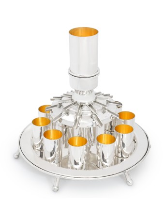 Fontaine moderne de Kiddush de 10 tasses fabriquée à partir de Sterling, fontaines de Kiddush