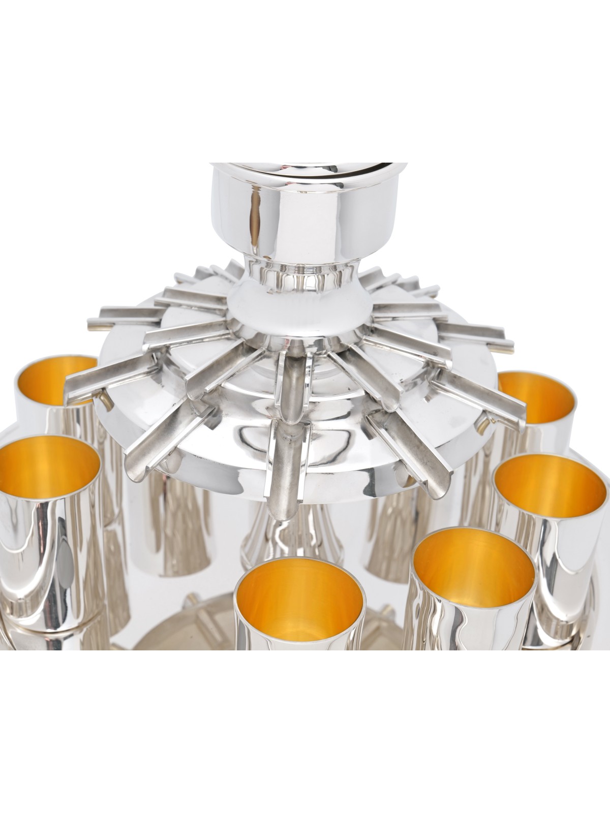 Fontaine moderne de Kiddush de 10 tasses fabriquée à partir de Sterling, fontaines de Kiddush