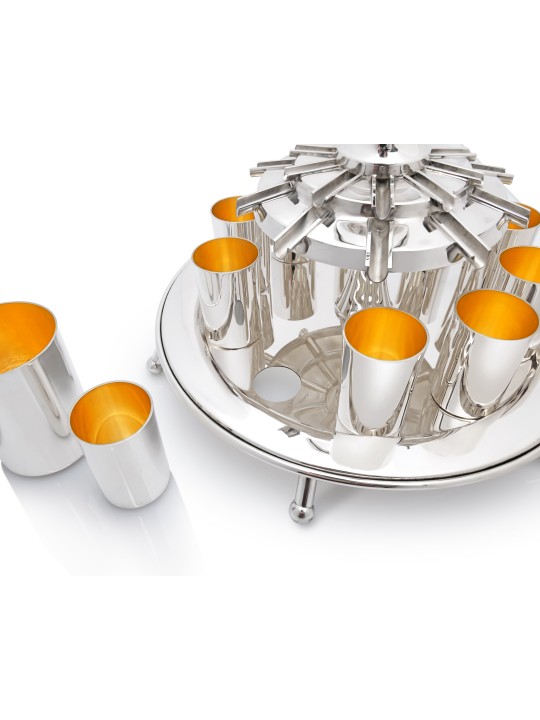 Fontaine moderne de Kiddush de 10 tasses fabriquée à partir de Sterling, fontaines de Kiddush