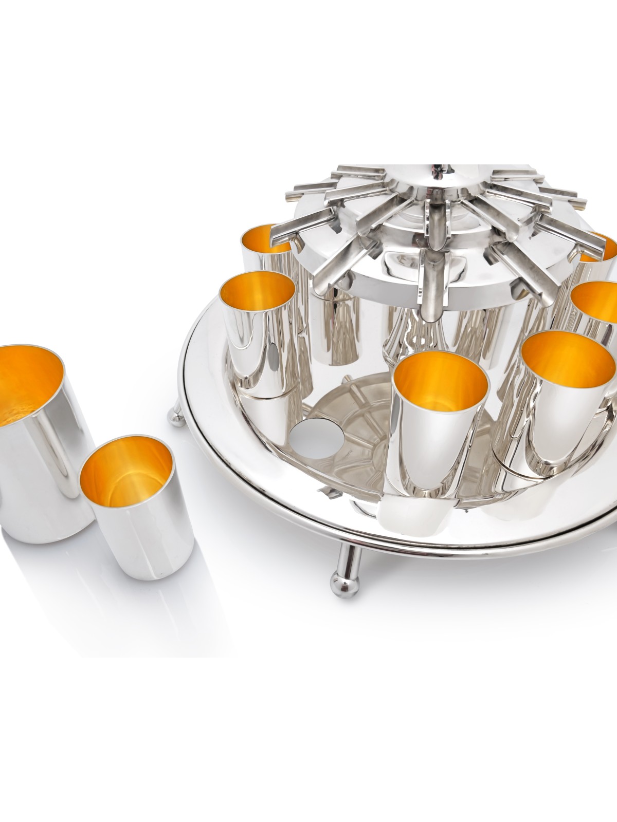 Fontaine moderne de Kiddush de 10 tasses fabriquée à partir de Sterling, fontaines de Kiddush